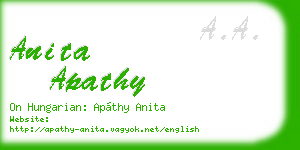 anita apathy business card